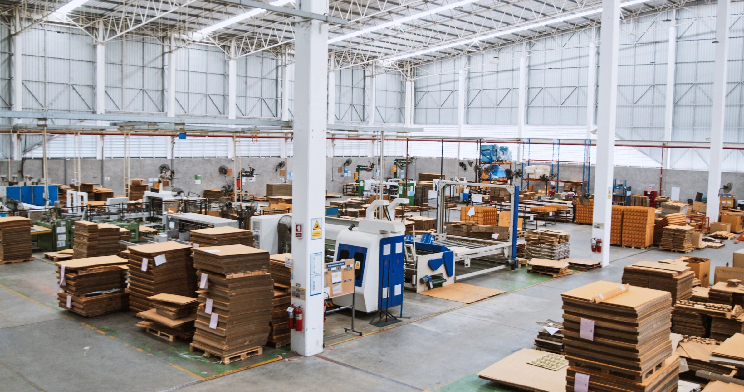 Manufacturing and packaging facility floor representing production capability
