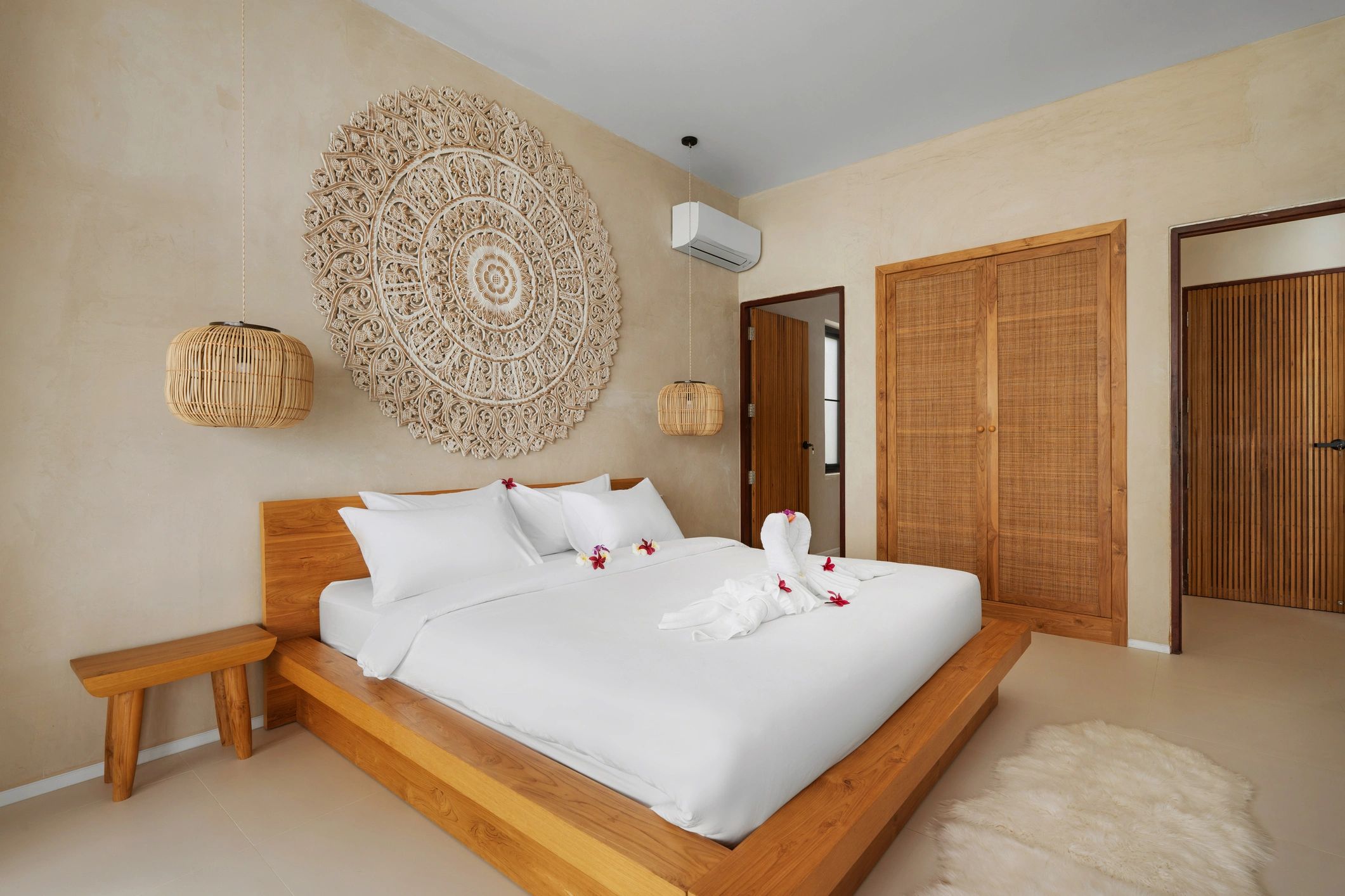 Luxury bedroom with king-size bed